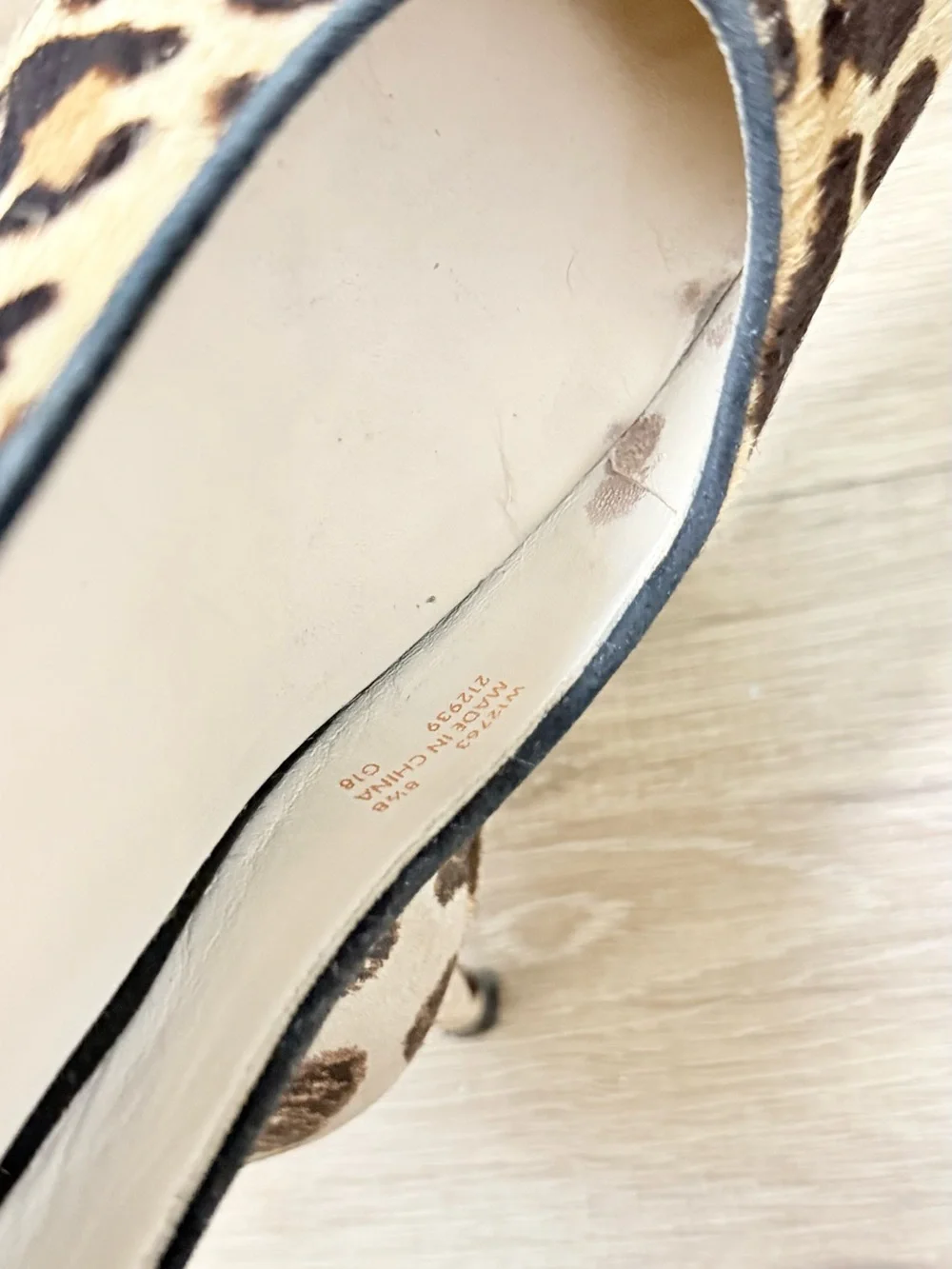 Cole Haan Leopard Haircalf Pointed Toe Flats - Tan & Black
